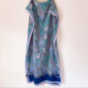 Liberty London, Peacock Garden Silk Chiffon Scarf